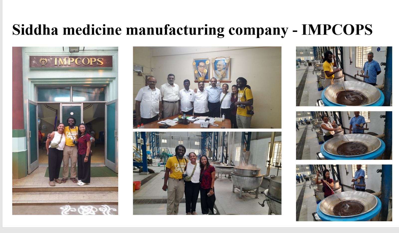 Siddha medicine manufacturing company IMPCOPS visit