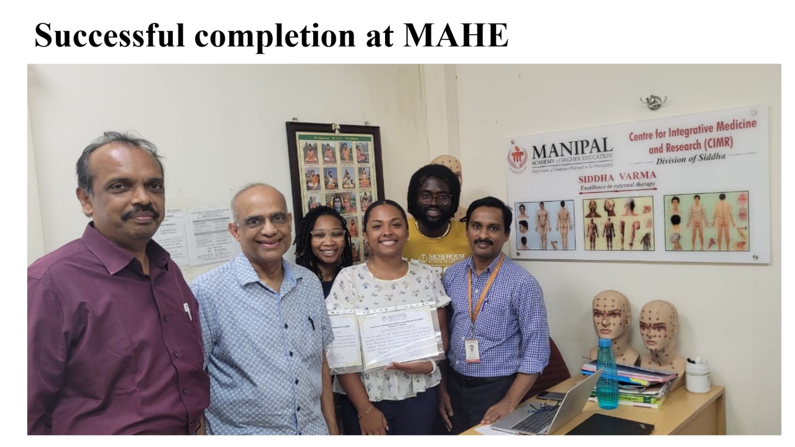 Successful completion at MAHE – certificate presentation